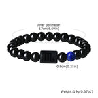 Men's Zodiac Bracelet,Red Agate Black Beaded Bracelets,Casual Birthday Gifts to BBF Son