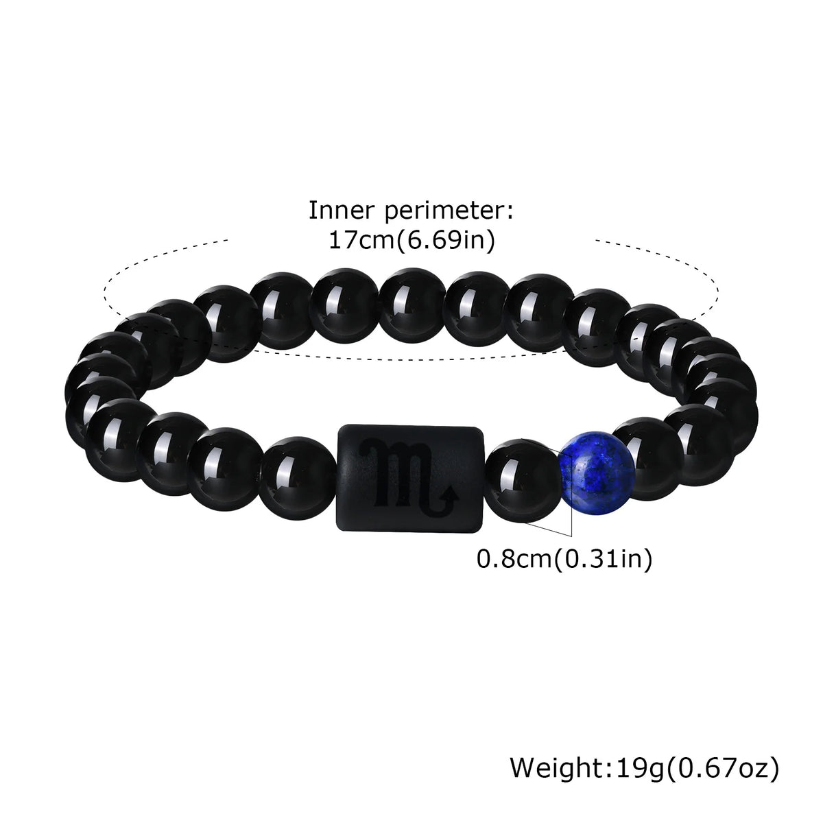 Men's Zodiac Bracelet,Red Agate Black Beaded Bracelets,Casual Birthday Gifts to BBF Son