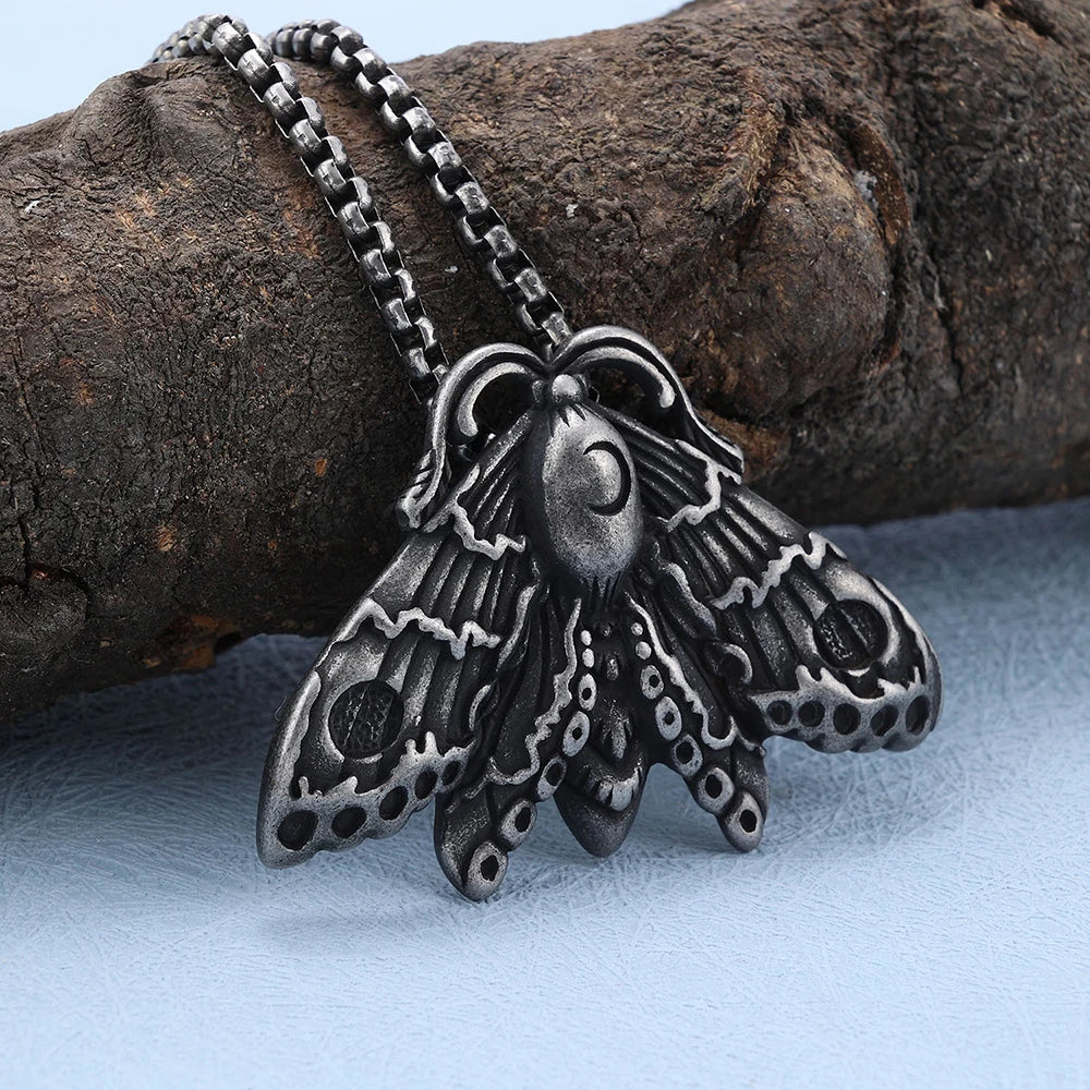 PENDRA Moonmoth Stainless Steel Moon Moth Pendant