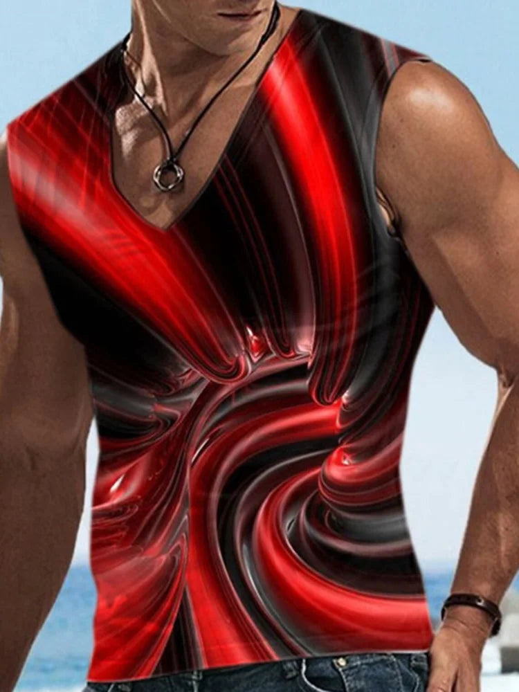 PENDRA Sleeveless Printed Tank V-neck Tank Top