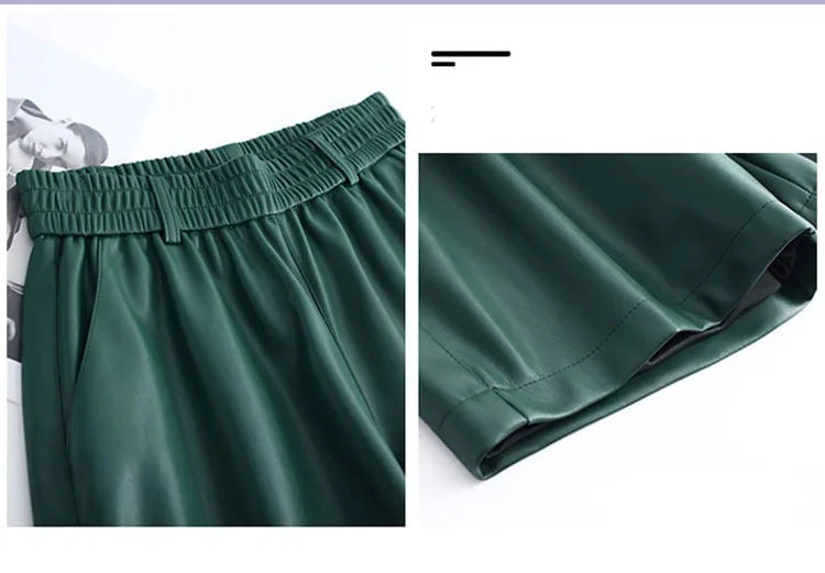 PENDRA Full Leather Wide Leg Shorts