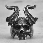 PENDRA Maleficent Skull Biker Steel Ring