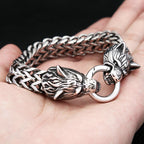 PENDRA Wolfduo Stainless Steel Double Wolf Bracelet