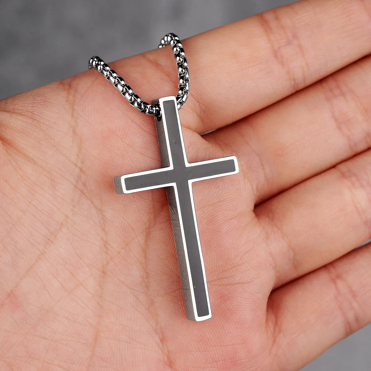 PENDRA Cross Boyfriend Steel Necklace