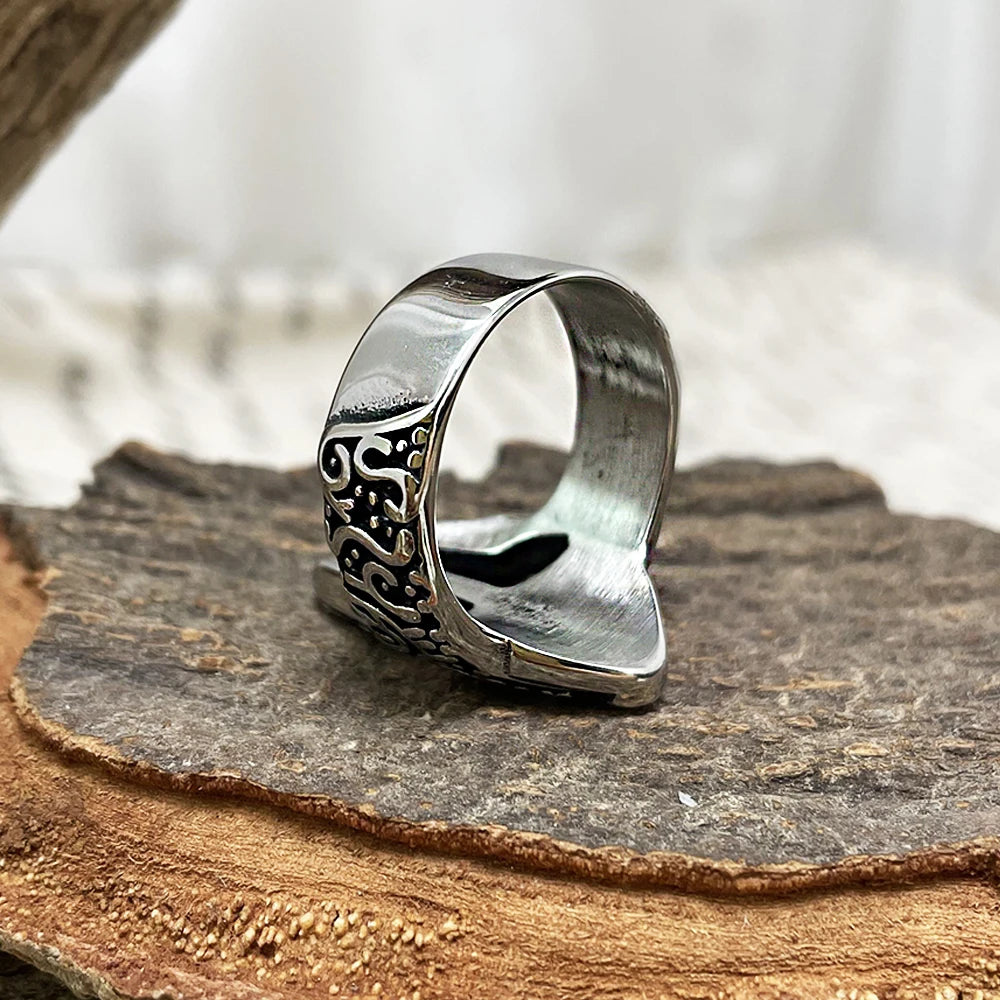 PENDRA Warrior Helmet Vintage Steel Ring
