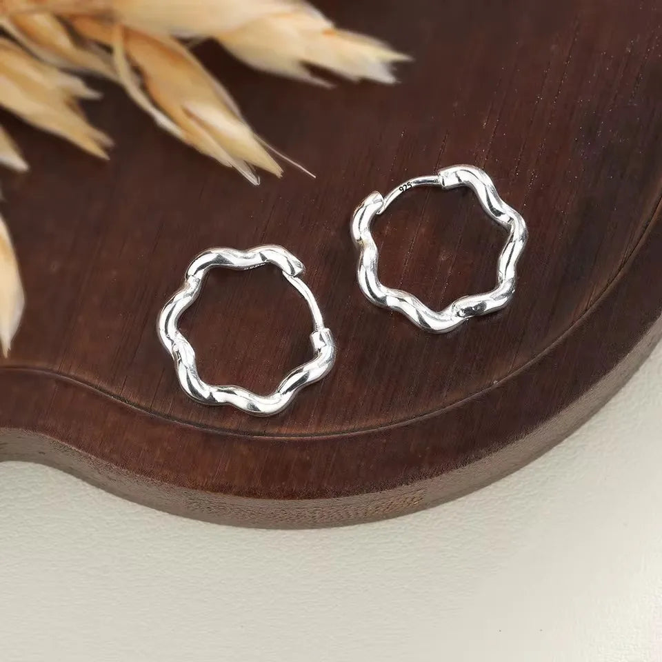 PENDRA Hoop Sterling Silver 3 Earrings