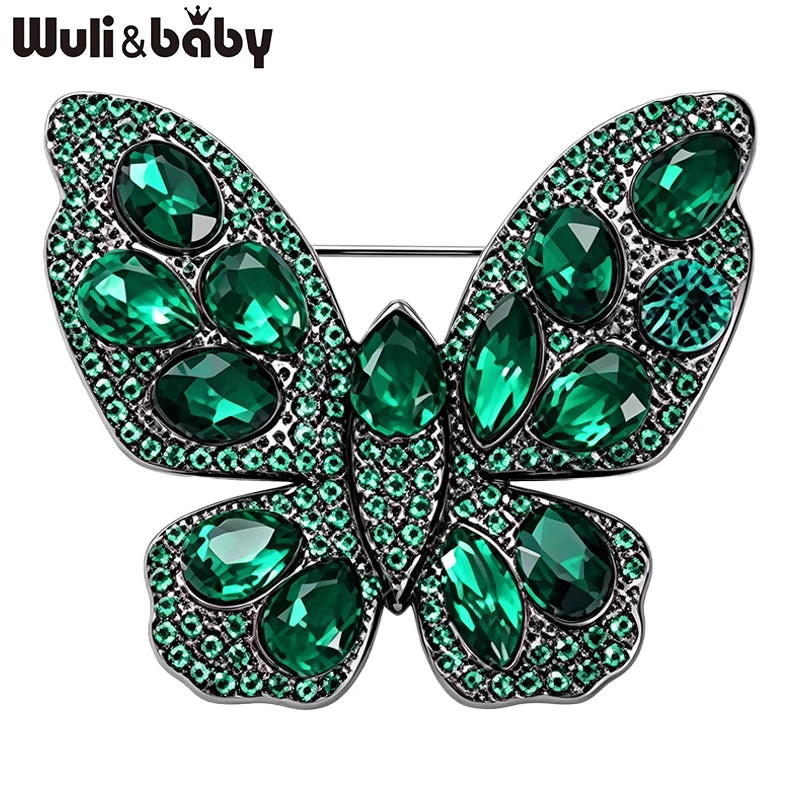 PENDRA Sparkling Butterfly Rhinestone Brooch