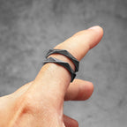 PENDRA Rhombic Cut Rock Steel Ring