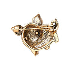 PENDRA Pigletique Enamel Rhinestone Pig Brooch