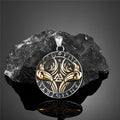 PENDRA Crow Rune Vegvisir Necklace
