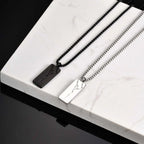 PENDRA Square Crack Pendant Necklace