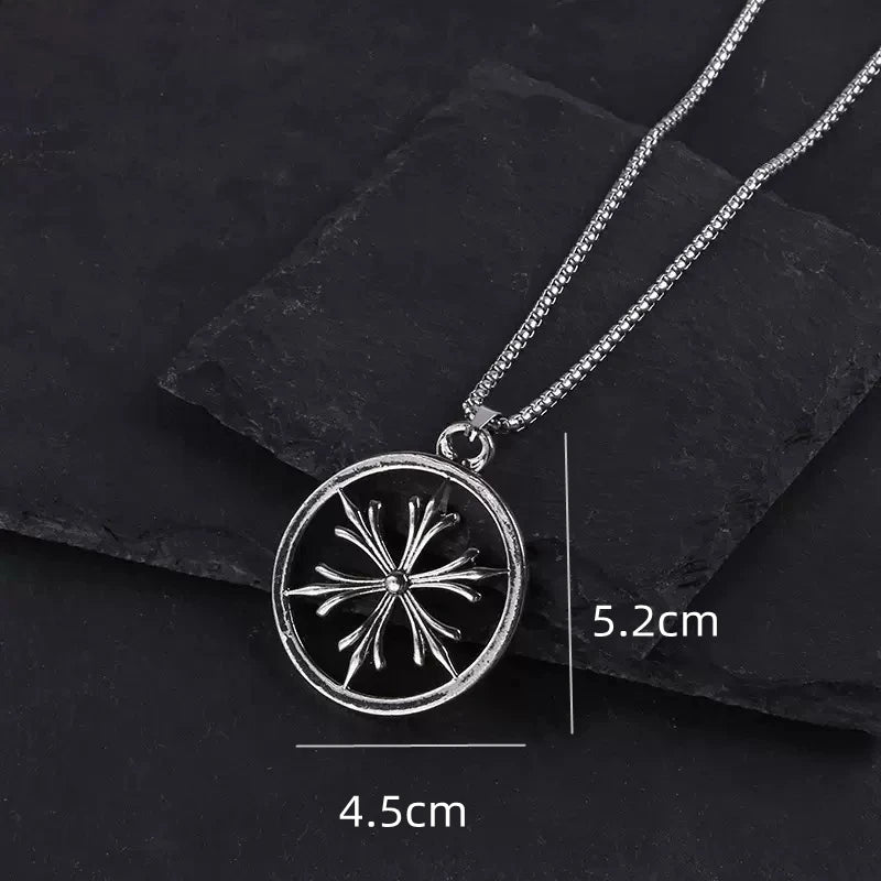 PENDRA Rockcross Retro Rock Disc Cross Pendant