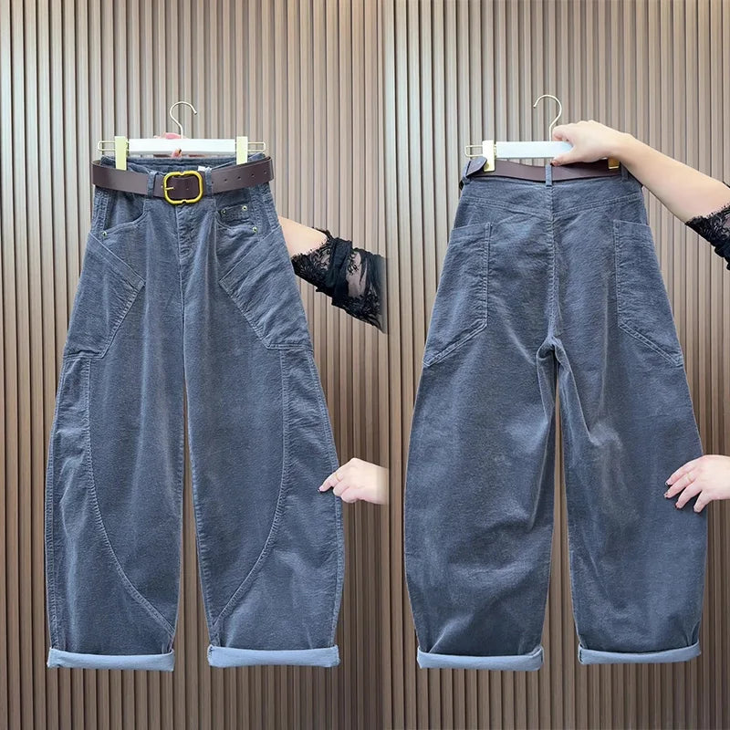 PENDRA Curved Cut Woolen Wide Leg Pants