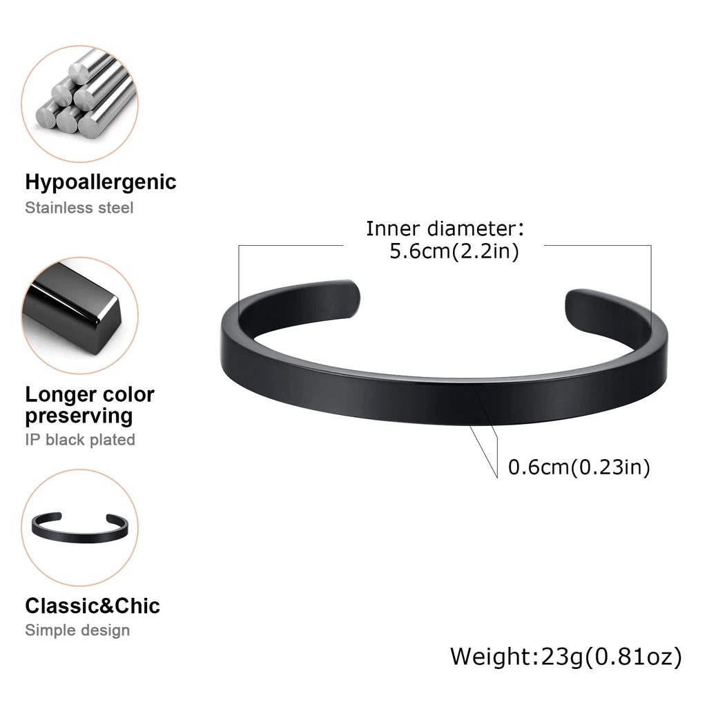 Classic Openning Bangles Bracelet for Women Men,Stainless Steel Cuff Bracelet,High Polished Bangles Gift