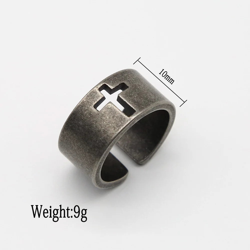 PENDRA Crosssteel Stainless Steel Cross Ring
