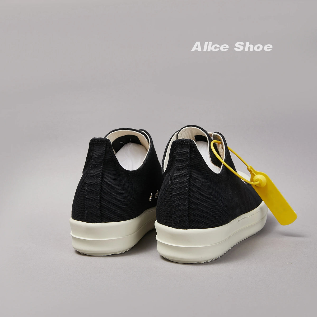 PENDRA Streetforge Black Canvas Low-Top Lace-Up Platform Sneakers