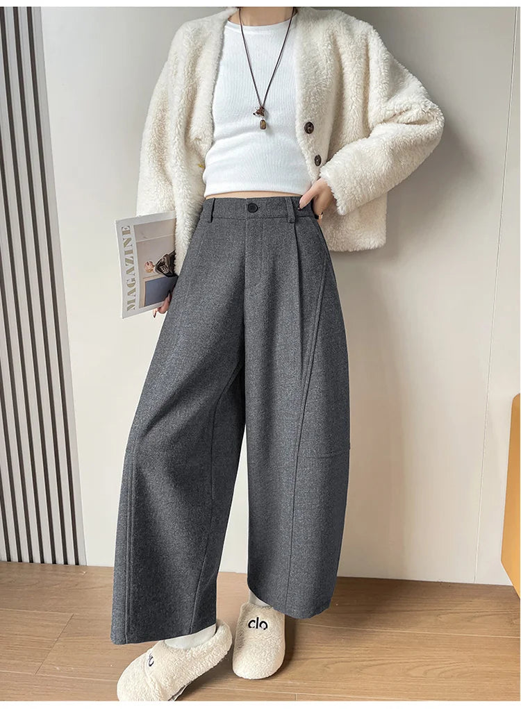 PENDRA Wide Leg Waist Straight Pants