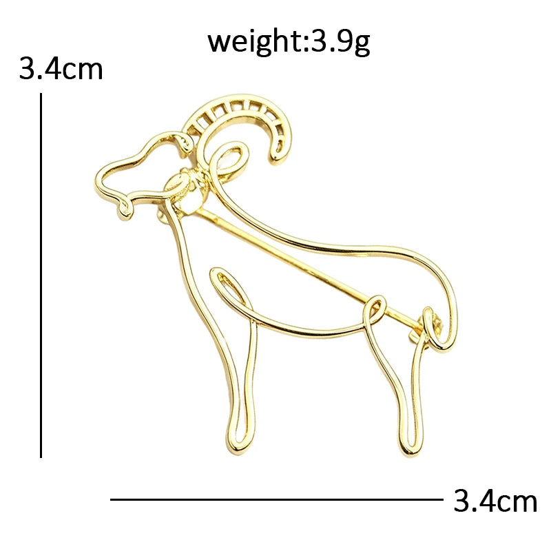 Wuli&baby Lovely Goat Brooches For Women Men Simple Metal Animal Year Of The Sheep Office Party Brooch Pins New Year Gifts