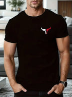 PENDRA Bull Print Tees Urban Short-Sleeve Travel T-Shirt