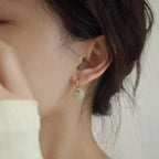 PENDRA Jade Geometry Hoop Earrings