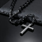 PENDRA Cross Tiger Rosary Necklace