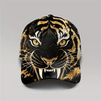 1pc, Tiger Print Golden  Cap, Unisex, Casual and Fashionable, Outdoor Sun Protection, Breathable and Adjustable, Trendy Street