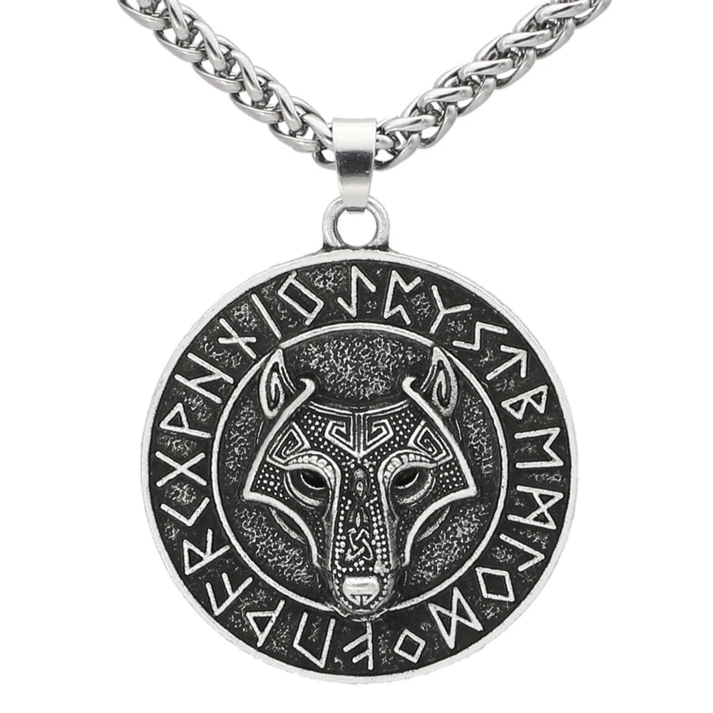 PENDRA Wolf Norse Vegvisir Necklace