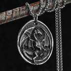 PENDRA Dragon Shield Steel Necklace