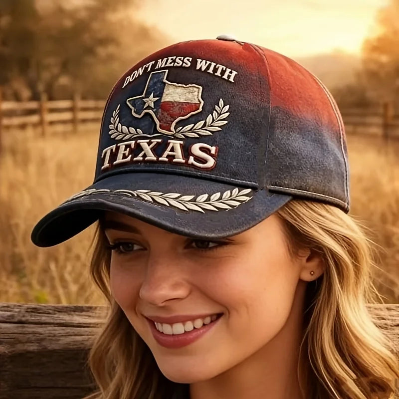 PENDRA Mess Texas Gradient State Map Laurel Wreath Baseball Cap