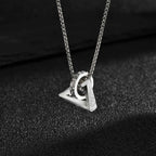 Geometric Square Circle Pendant for Men,Silver Coor Minimalist Charm Necklace, Hip Hop Jewelry Gift