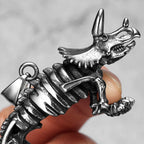 PENDRA Triceratops Dinosaur Skull Steel Necklace