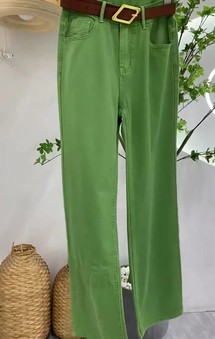 PENDRA Greenwash High Waist Wide Leg Jeans