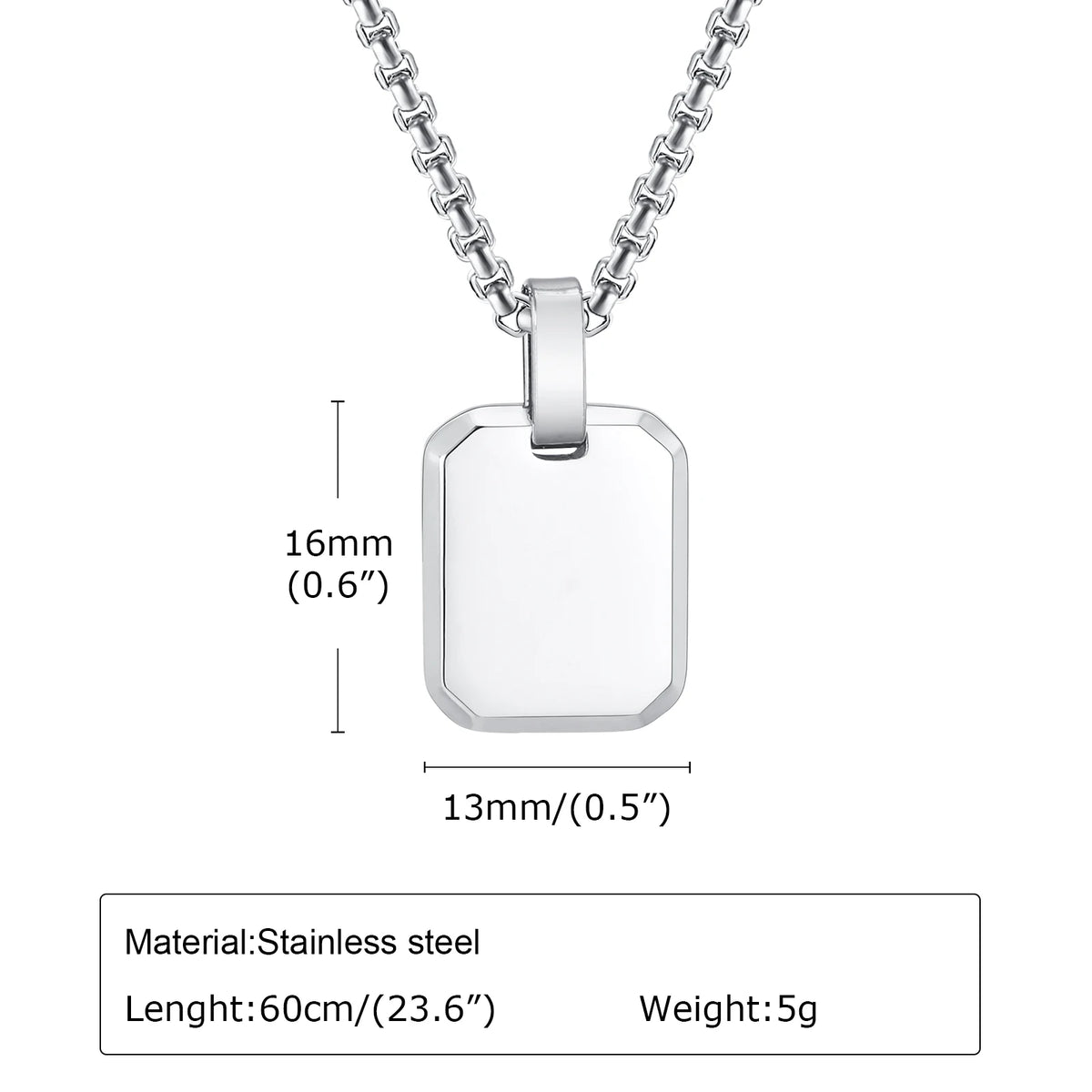 Stylish A-Z 26 Letters Necklace for Men Boys,Waterproof Stainless Steel Square Pendant Necklace,Initals Alphabet Collars Gifts