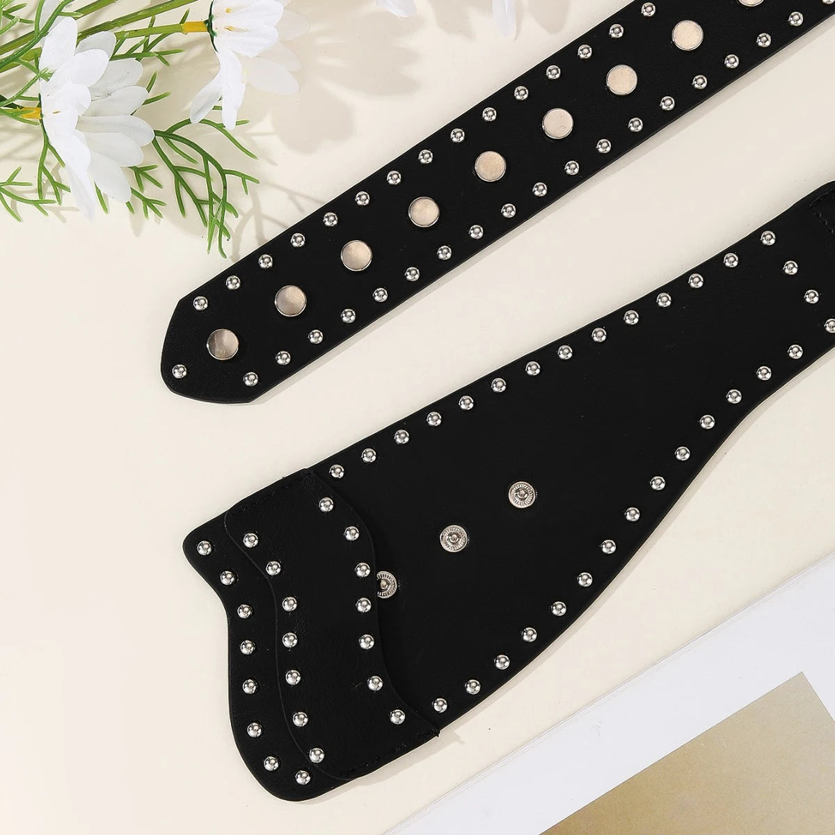 Punk Style Willow Nail Personalized Belt Decoration European and American Style Versatile Buckle Belt Gothic Trendy Jeans Belt