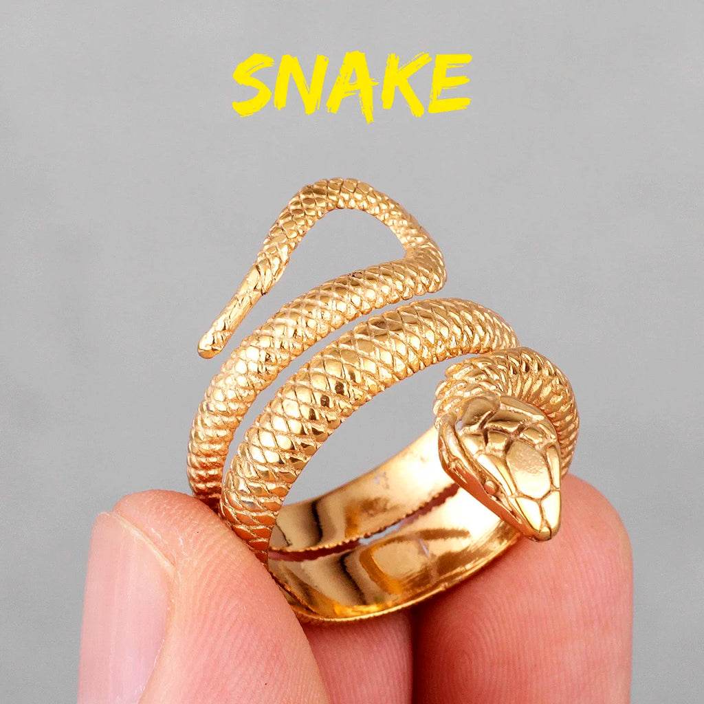 PENDRA Golden Snake Animal Ring