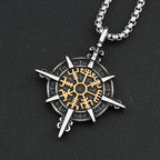 PENDRA Vegvisir Viking Compass Pendant Necklace