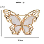 PENDRA Classical White Butterfly Brooch