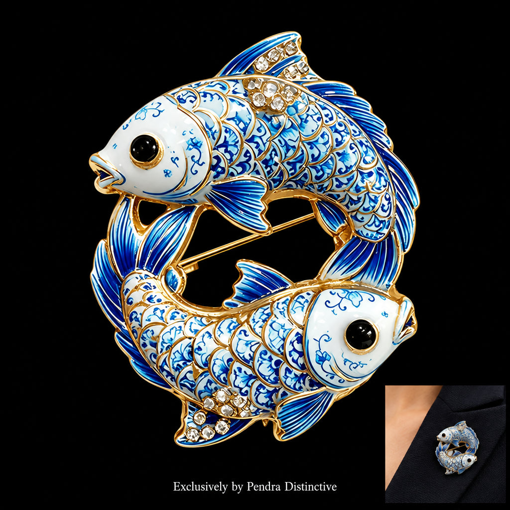 PENDRA Zodiac Porcelain Animal Brooch