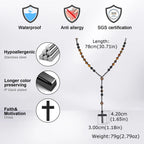PENDRA Cross Tiger Rosary Necklace