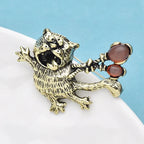 PENDRA Lovely Taking Balloon Flying Cat Brooch
