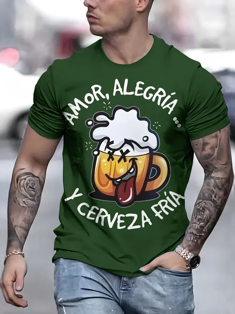 PENDRA Workout Training Loose Comfortable Printed Short Sleeve T-Shirt