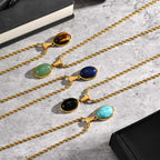 PENDRA Oval Stone Pendant Necklace