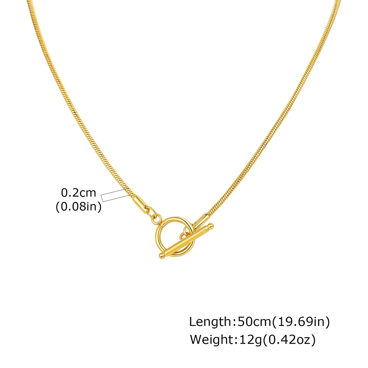 2mm Classic Round Snake Chain Necklace for Men Boys,50cm Toggle Chain Link Collar,Simple Easy Clasps Chains