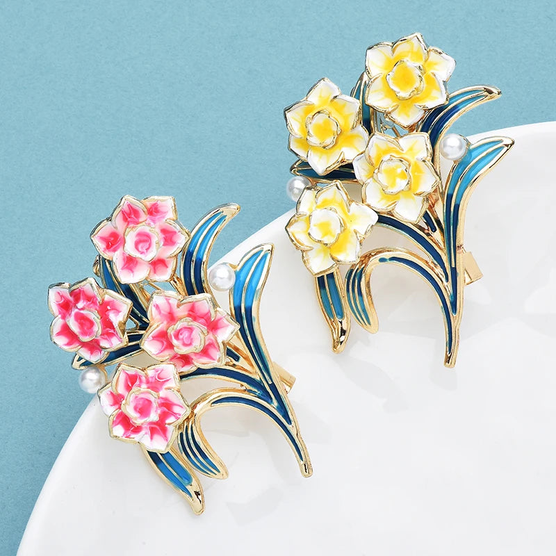 PENDRA Peonia Enamel Peony Flower Brooch