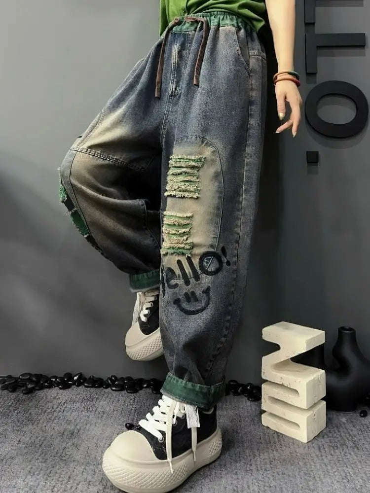 PENDRA Elastic Waist Harlan Pants