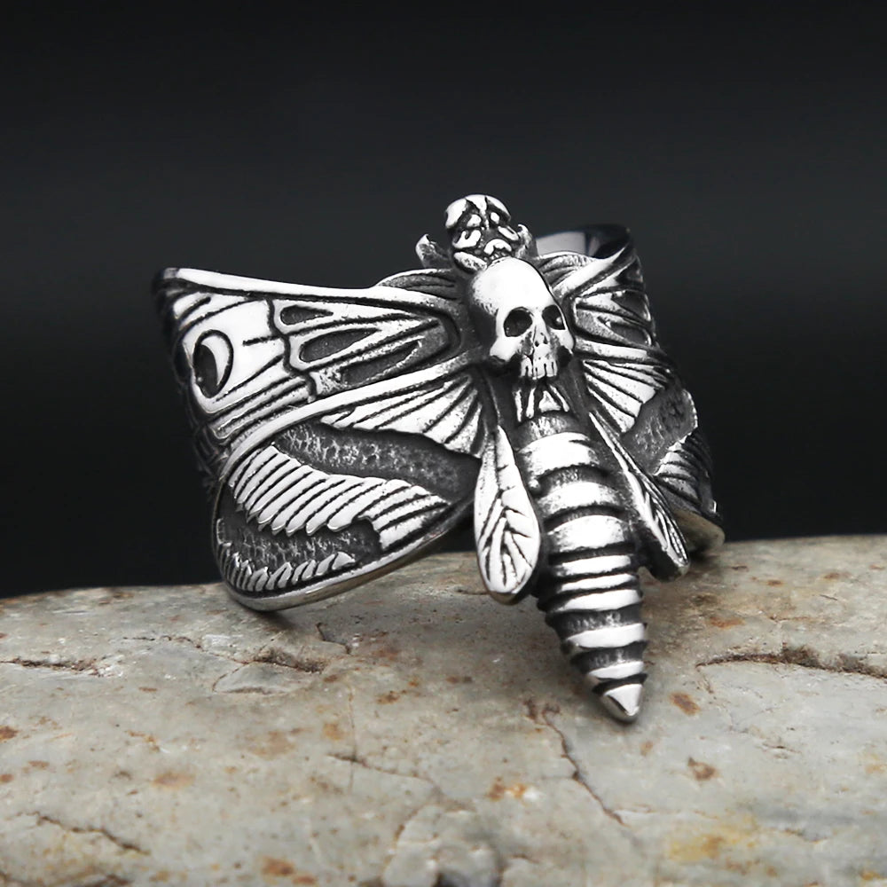 PENDRA Butterflyskull Gothic Butterfly Skull Ring