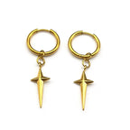 Stainless Steel Y2K Star Cross Hoop Earring for Women Gold Color Hip Hop Cool Girl Dangle Earring Jewelry Gift EZZZ795-6
