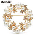 PENDRA Wreathfleur Pearl Flower Wreath Brooch