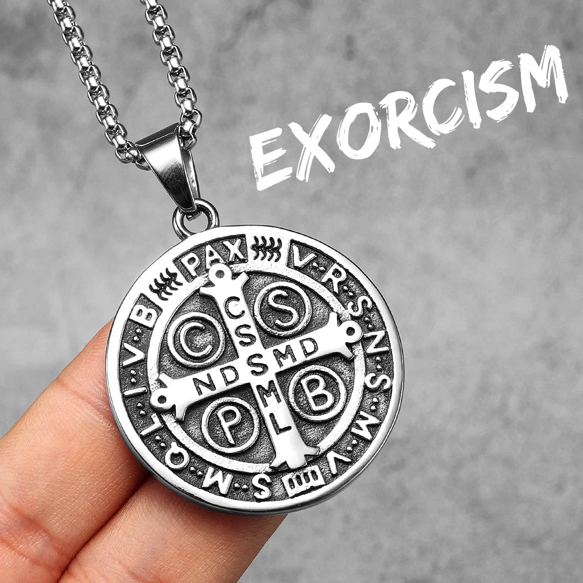 PENDRA St Benedict Exorcism Steel Necklace
