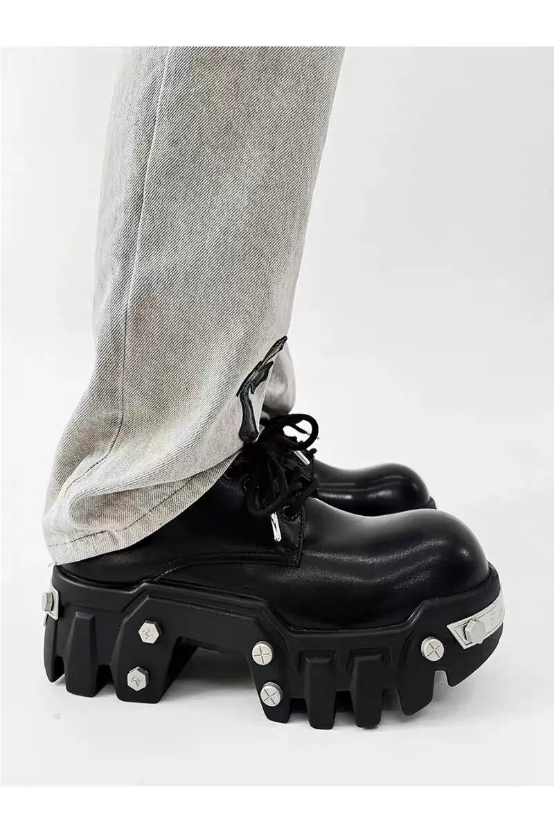 PENDRA Leather Iron Head Shoes